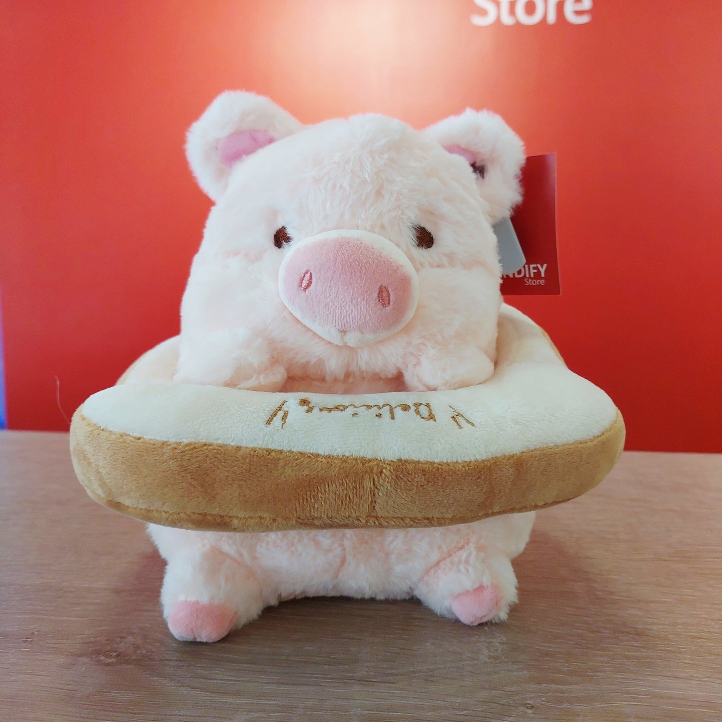 Peluche cerdito en pan