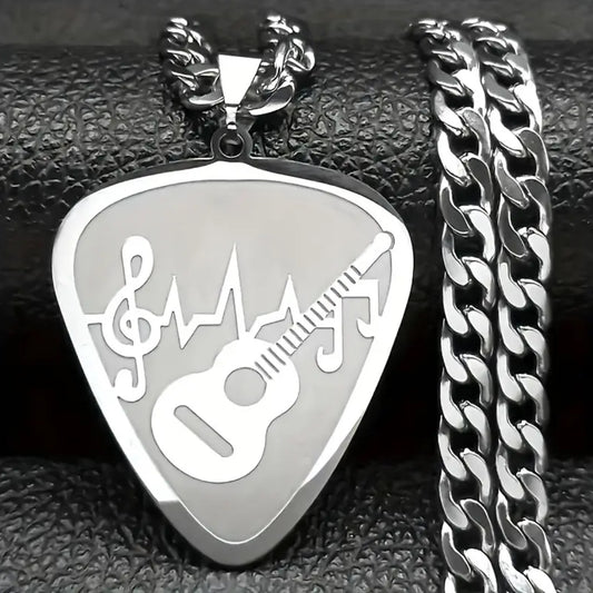 Collar Uñeta de Guitarra Acero Inoxidable