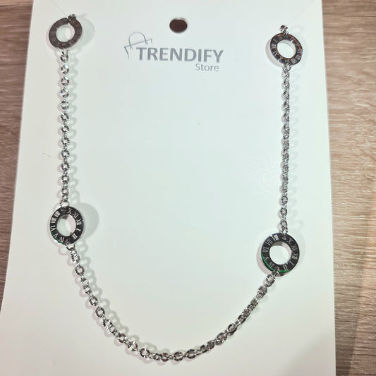 Collar plateado largo Acero Inox