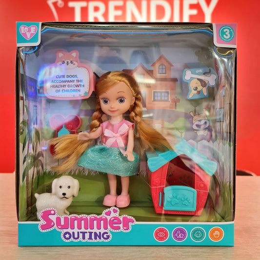 Muñeca con mascota