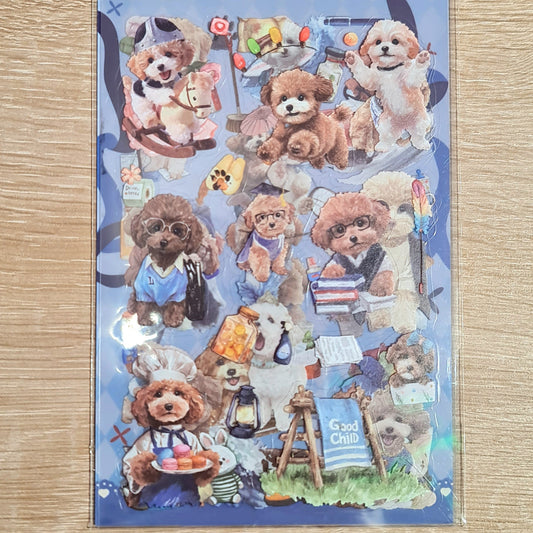 Set Stickers perritos puddle