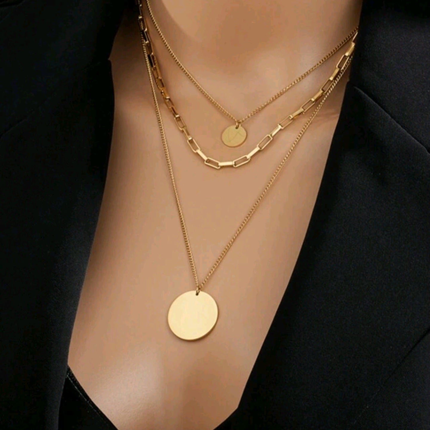 Collar Acero Inoxidable Tres capas