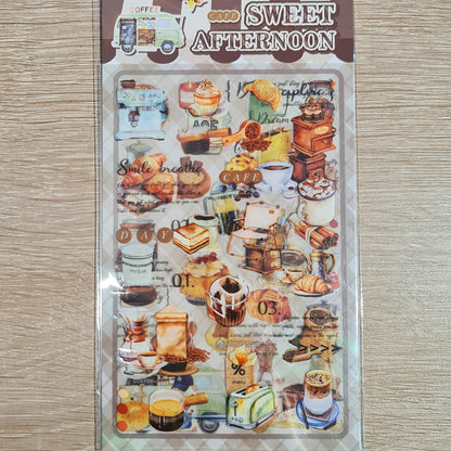 Set Stickers cafetería vintage