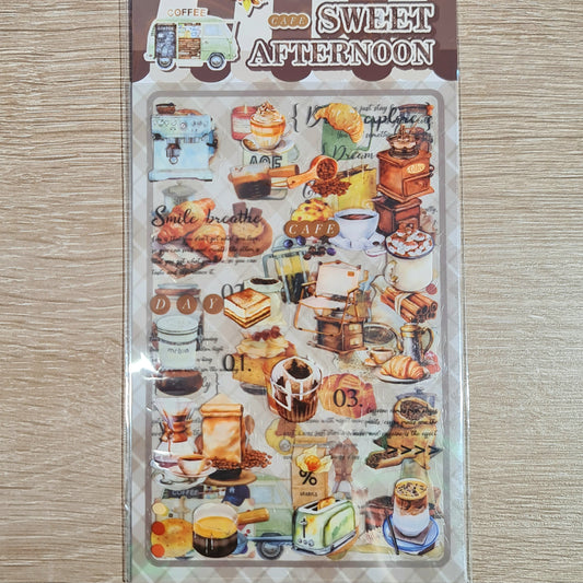 Set Stickers cafetería vintage