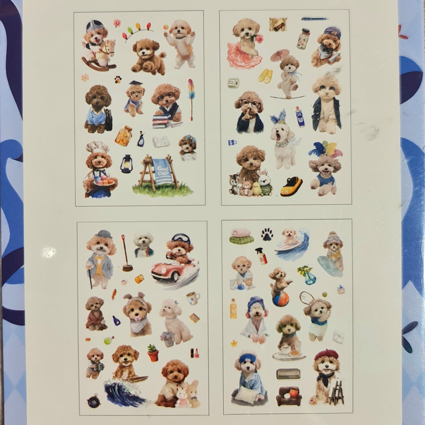 Set Stickers perritos puddle